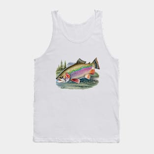 Original Rainbow Trout fish watercolor Tank Top